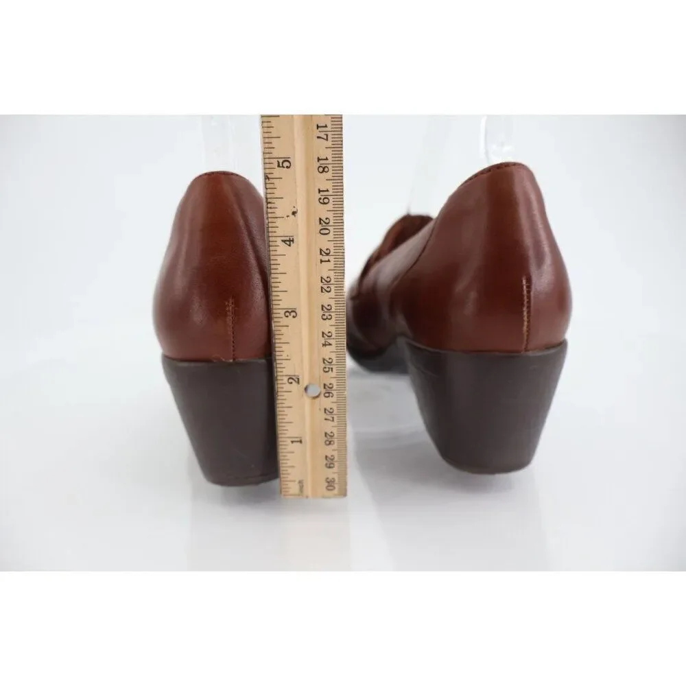 Clarks Women's Emily Andria Pump Size 10 Brown Leather Clock Heel Bootie